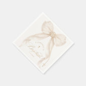Serviette En Papier Pearls Elegant Bow Ivory Baptism (Coin)