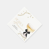 Serviette En Papier Pearls & Prosecco Black Bow Bridal Shower (Coin)