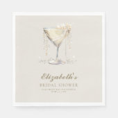 Serviette En Papier Pearls Prosecco Fête des mariées de cocktails en o (Devant)
