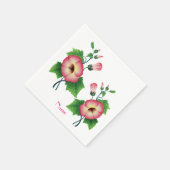 Serviette En Papier Pearly Pink Flowers Thunder_Cove (Coin)