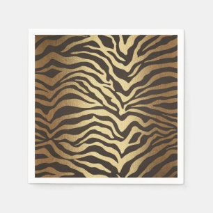 Serviette En Papier Peau d'animal Imprimé Zèbre Élégant Moderne Glam O