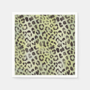 Serviette En Papier Peau de léopard en vert citron mandarine