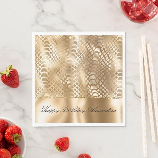 Serviette En Papier Peau de serpent à glaces d'or (En situation)