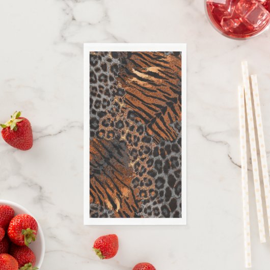 Serviette En Papier Peau de tigre léopard à la mode (En situation)