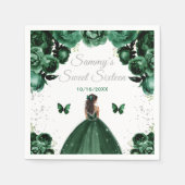 Serviette En Papier Peau foncée Vert foncé Princesse Sweet sixteen (Devant)