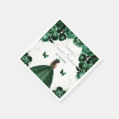 Serviette En Papier Peau foncée Vert foncé Princesse Sweet sixteen (Coin)