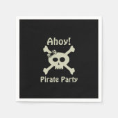 Serviette En Papier Peau mignon et Crossbones Pirate Noir Serviettes (Devant)