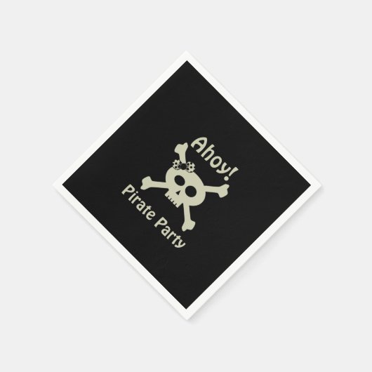 Serviette En Papier Peau mignon et Crossbones Pirate Noir Serviettes (Coin)