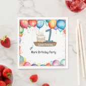 Serviette En Papier Pêche 1er anniversaire (En situation)