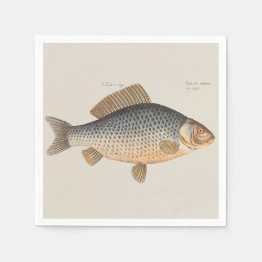 Serviette En Papier Pêche à la carpe peinture à l'eau douce (Devant)