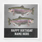 Serviette En Papier Pêche à la mouche robuste Truite arc-en-ciel Anniv (Devant)