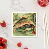 Serviette En Papier Pêche à la truite de poisson Camping Lake River (En situation)