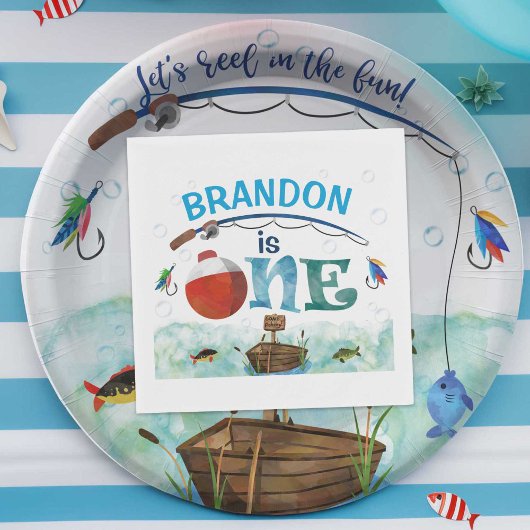 Serviette En Papier Pêche à thème O-fish-ally 1er anniversaire fête
