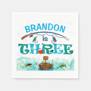 Serviette En Papier Pêche à thème O-fish-ally 3ème anniversaire f