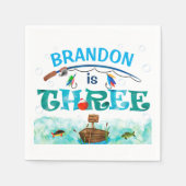 Serviette En Papier Pêche à thème O-fish-ally 3ème anniversaire fête (Devant)