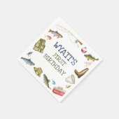 Serviette En Papier Pêche Anniversaire O-fish-ally One Napkins (Coin)