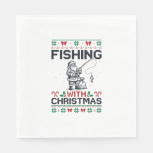 Serviette En Papier Pêche avec la fête de Noël Santa