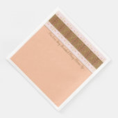 Serviette En Papier Pêche Avec Rose (Coin)