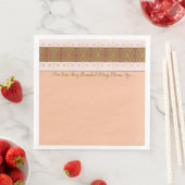 Serviette En Papier Pêche Avec Rose (En situation)