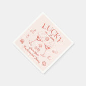 Serviette En Papier Pêche Chanceux en Amour Cocktails Enterrement de V (Coin)