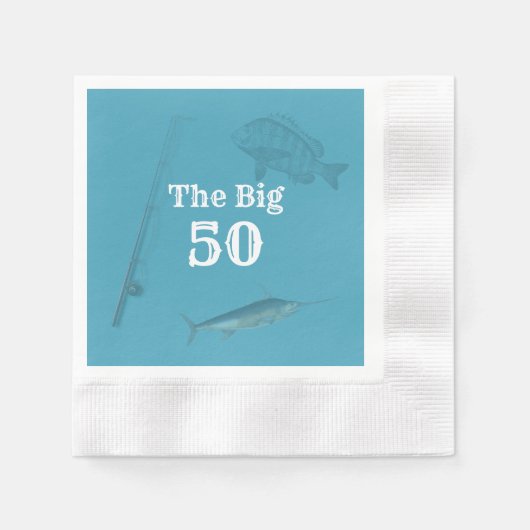 Serviette En Papier Pêche en mer profonde Anniversaire Napkins avec te (Devant)