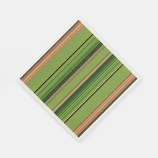 Serviette En Papier Pêche et bandes vertes (Coin)