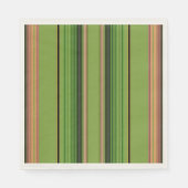 Serviette En Papier Pêche et bandes vertes (Devant)