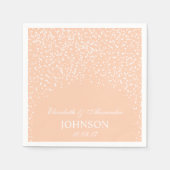 Serviette En Papier Pêche et blanc Mariage Confetti Motif (Devant)