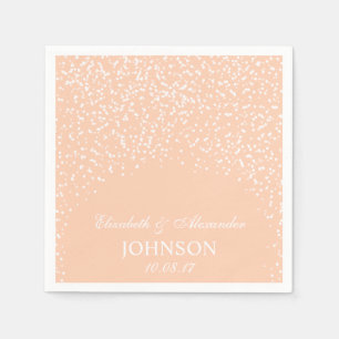 Serviette En Papier Pêche et blanc Mariage Confetti Motif