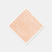 Serviette En Papier Pêche et blanc Mariage Confetti Motif (Coin)