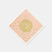 Serviette En Papier Pêche et or brillant confetti points chic moderne (Coin)