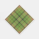 Serviette En Papier Pêche et Plaid vert (fond) (Coin)