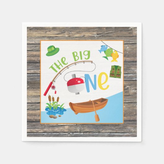 Serviette En Papier Pêche fête d'anniversaire Napkin (Devant)