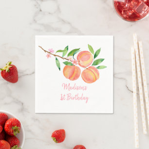 Serviette En Papier Pêche Fleur Un Doux Pêche Anniversaire