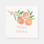 Serviette En Papier Pêche Fleur Un Doux Pêche Anniversaire (Devant)