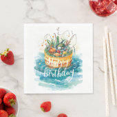 Serviette En Papier Pêche gâteau fête d'anniversaire pour les amateurs (En situation)