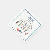 Serviette En Papier Pêche O-Fish-Ally Le Big One Blue Boy Anniversaire (Coin)
