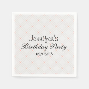 Serviette En Papier Pêche pastel et géométrique crème