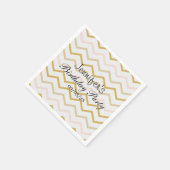 Serviette En Papier Pêche pastel et Zig Zag Or (Coin)
