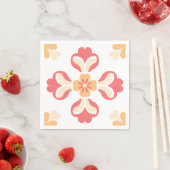 Serviette En Papier Pêche rose Floral (En situation)