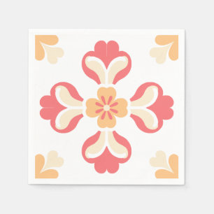 Serviette En Papier Pêche rose Floral