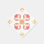 Serviette En Papier Pêche rose Floral (Coin)