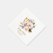 Serviette En Papier Pêche violet champagne Florale Fête des mariées en (Coin)