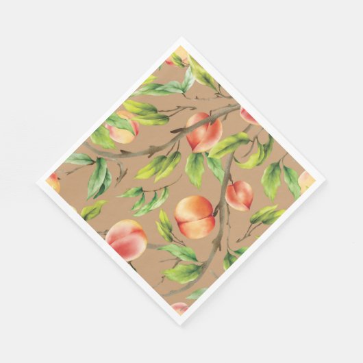 Serviette En Papier Pêches sur l'arbre (Coin)