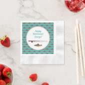 Serviette En Papier Pêcheur Retraite Partie Truite Poisson Papier Napk (En situation)