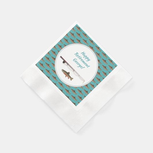 Serviette En Papier Pêcheur Retraite Partie Truite Poisson Papier Napk (Coin)