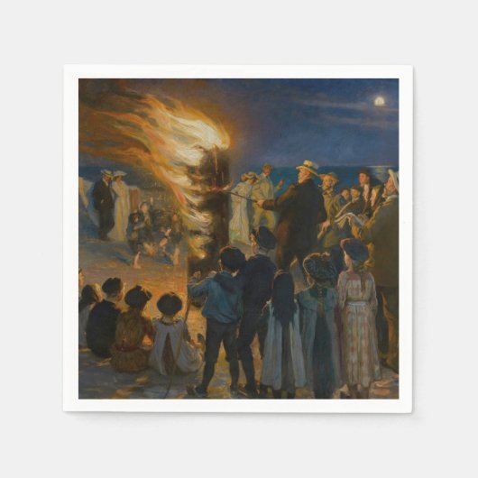 Serviette En Papier Peder Severin Kroyer - Bonfire de la veille du mil (Devant)