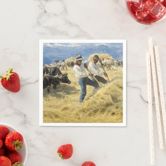 Serviette En Papier Peder Severin Kroyer - Threshing dans les Abruzzes (En situation)