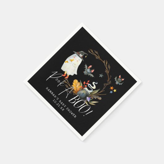 Serviette En Papier Peek-A | Little Ghost Halloween Baby Shower (Coin)