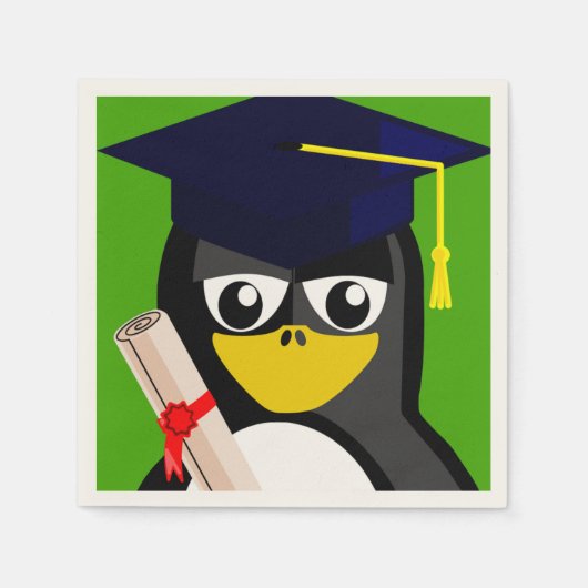 SERVIETTE EN PAPIER PÉGUIN DE DIPLÔME (Devant)